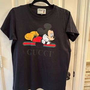 Gucci X Disney Mickey Mouse T Shirt. Black.Size XL youth, Probably M in women